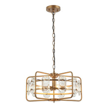 Cargar imagen en el visor de la galería, 4-Light Golden or Black Modern Crystal Pendant Light
