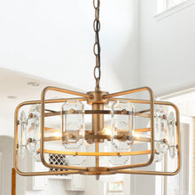 Cargar imagen en el visor de la galería, 4-Light Golden or Black Modern Crystal Pendant Light
