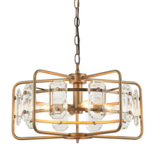 Load image into Gallery viewer, 4-Light Golden or Black Modern Crystal Pendant Light
