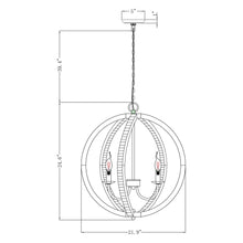 Cargar imagen en el visor de la galería, 4-Light Satin Nickel Modern Iron Chandelier Industrial Classic Ceiling Pendant Lights
