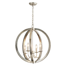 Cargar imagen en el visor de la galería, 4-Light Satin Nickel Modern Iron Chandelier Industrial Classic Ceiling Pendant Lights
