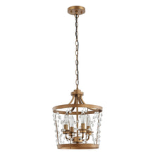 Cargar imagen en el visor de la galería, 4-Light Rustic Saddlebrown Pendant Lighting
