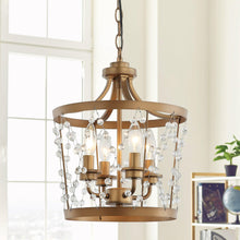 Cargar imagen en el visor de la galería, 4-Light Rustic Saddlebrown Pendant Lighting
