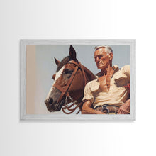 Load image into Gallery viewer, The Old West American Frontier Cowboy Framed Canvas Print, Western Decor, 50s Style Western Art, Farmhouse Decor, Southwestern Art
