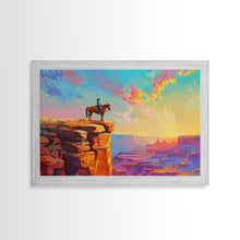 Load image into Gallery viewer, Framed Cowboy Art | 24x36 Wall Art | Equestrian Wall Decor | Western Decor | Southwestern Art | | Retro Wild West | Farmhouse Wall Art
