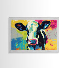 Load image into Gallery viewer, Cow Wall Art, Cow Print, Cow Wallhanging, Farmhouse Decor, Country Western Decor, Cow Lover Gift, Framed Canvas Print Or Metal Art Print
