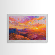 Carregar imagem no visualizador da galeria, Arizona Desert Sunset Art Print - Framed Canvas Metal or Oil Painting - Southwestern Decor
