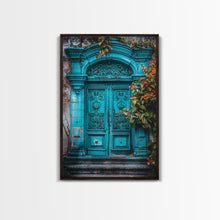 Cargar imagen en el visor de la galería, Change23 Mexican Wall Art, Colorful Mexican Door Architecture Painting Framed Canvas Print, Traditional Hacienda Architecture, Ready To Hang
