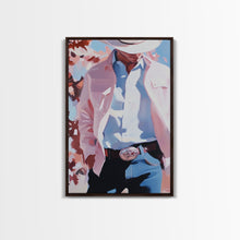 Load image into Gallery viewer, Cowboy Christmas Art Framed Canvas Print, Minimalist Holiday Decor Perfect Seasonal Gift Idea Wall Art 2024
