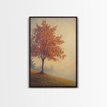 Load image into Gallery viewer, Framed Canvas Print of a Fall Landscape with Vibrant Autumn Tree and Leaves, Seasonal Wall Art, Best Gift Idea, Modern Farmhouse Decor
