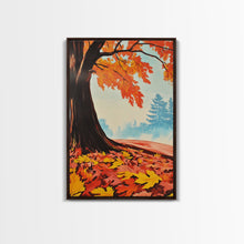 Carregar imagem no visualizador da galeria, Framed Canvas Print of Vibrant Autumn Tree and Leaves, Seasonal Wall Art, Fall Decor, Gift Idea, Modern Farmhouse, Autumn Landscape Art
