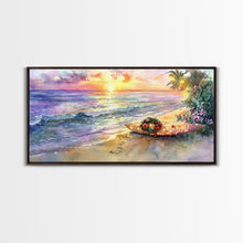 Cargar imagen en el visor de la galería, Christmas Surfboard Beach Decor Canvas Print | Tropical Coastal Christmas Art | Beach Christmas Wall Art | 2024 Holiday Decor | Gift Idea
