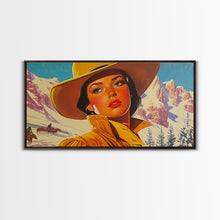 Load image into Gallery viewer, Framed Canvas Print autumn meets winter with vibrant fall trees snow-covered fields, seasonal art a unique blend of autumn winter decor
