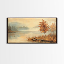 Cargar imagen en el visor de la galería, Fall In The Countryside, Moody Wall Decor, Framed Canvas Print, Seasonal Autumn Decor
