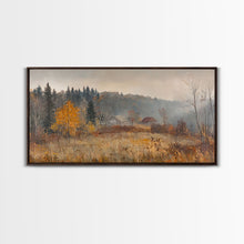 Load image into Gallery viewer, Early American Style Landscape Painting, Framed Canvas Print, Christmas Holiday Wall Art for Seasonal Winter Decor
