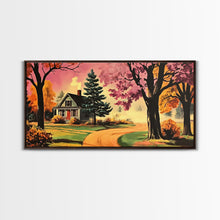 Carregar imagem no visualizador da galeria, Autumn Landscape Framed Canvas Print, Cozy Country Farmhouse Pathway Art, Fall Home Decor, Modern Farmhouse Seasonal Wall Art Gift Idea
