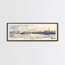 Load image into Gallery viewer, Ain Sokhna, Egypt Watercolor Print, Vacation Gift, Egypt Wall Art, Beach Painting, Beach Decor, Large Wall Art, Wood Frame Art
