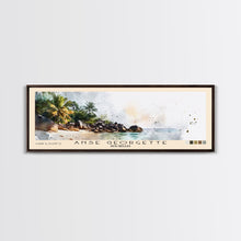 Carregar imagem no visualizador da galeria, Anse Georgette, Seychelles Watercolor Beach Print, Vacation Gift, Seychelles Wall Art, Framed Canvas Print, Framed Beach Painting
