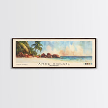 Carregar imagem no visualizador da galeria, Anse Soleil, Seychelles Watercolor Beach Print, Vacation Gift, Seychelles Wall Art, Framed Canvas Print, Framed Beach Painting
