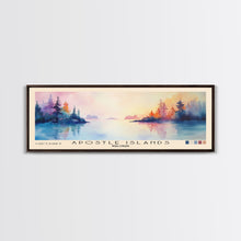 Load image into Gallery viewer, Apostle Islands, Wisconsin Watercolor Print, Vacation Gift, Wisconsin Wall Art, Beach Painting, Beach Decor, Large Wall Art, Wood Frame Art

