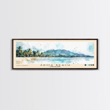 Load image into Gallery viewer, Aroa Beach, Cook Islands Watercolor Print, Vacation Gift, Cook Islands Wall Art, Beach Painting, Beach Decor, Large Wall Art, Wood Frame Art
