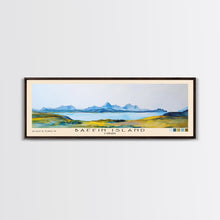 Load image into Gallery viewer, Baffin Island, Canada Watercolor Print, Vacation Gift, Canada Wall Art, Beach Painting, Beach Decor, Large Wall Art, Wood Frame Art
