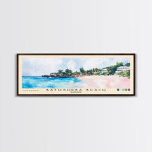 Load image into Gallery viewer, Bathsheba Beach, Barbados Watercolor Print, Vacation Gift, Barbados Wall Art, Beach Painting, Beach Decor, Large Wall Art, Wood Frame Art
