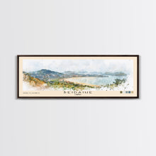 Carregar imagem no visualizador da galeria, Beidaihe, China Watercolor Beach Print, Vacation Gift, China Wall Art, Framed Canvas Print, Framed Beach Painting
