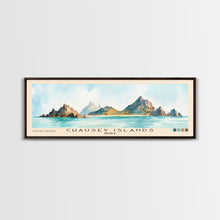 Cargar imagen en el visor de la galería, Chausey Islands, France Watercolor Beach Print, Vacation Gift, France Wall Art, Framed Canvas Print, Framed Beach Painting

