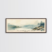 Load image into Gallery viewer, Flores Island, Portugal Watercolor Beach Print, Vacation Gift, Portugal Wall Art, Framed Canvas Print, Framed Beach Painting
