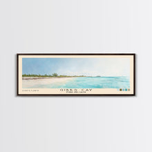 Load image into Gallery viewer, Gibbs Cay, Turks and Caicos Watercolor Beach Print, Vacation Gift, Turks and Caicos Wall Art, Framed Canvas Print, Framed Beach Painting

