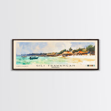 Carregar imagem no visualizador da galeria, Gili Trawangan, Indonesia Watercolor Beach Print, Vacation Gift, Indonesia Wall Art, Framed Canvas Print, Framed Beach Painting
