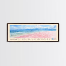 Load image into Gallery viewer, Pink sand Subic beach Matnog, Philippines Watercolor Print, Vacation Gift, Philippines Wall Art, Beach Painting, Beach Decor, Large Wall Art, Wood Frame Art
