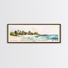 Cargar imagen en el visor de la galería, Vaadhoo Island, Maldives Watercolor Print, Vacation Gift, Maldives Wall Art, Beach Painting, Beach Decor, Large Wall Art, Wood Frame Art
