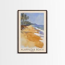 Load image into Gallery viewer, Alappuzha Beach, India Watercolor Print, Vacation Gift, India Wall Art, Beach Painting, Beach Decor, Large Wall Art, Wood Frame Art
