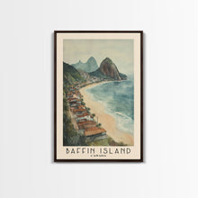 Load image into Gallery viewer, Baffin Island, Canada Watercolor Print, Vacation Gift, Canada Wall Art, Beach Painting, Beach Decor, Large Wall Art, Wood Frame Art
