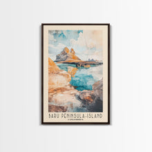 Load image into Gallery viewer, Barú Peninsula-Island, Colombia Watercolor Beach Print, Vacation Gift, Colombia Wall Art, Beach Painting, Beach Decor, Beach Painting
