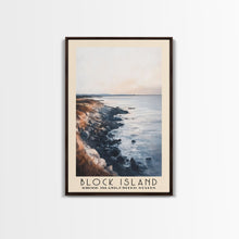 Load image into Gallery viewer, Block Island, Rhode Island,United States Watercolor Print, Vacation Gift, Rhode Island,United States Wall Art, Beach Painting, Beach Decor, Large Wall Art, Wood Frame Art
