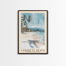 Load image into Gallery viewer, Cabarete Beach, Dominican Republic Watercolor Print, Vacation Gift, Dominican Republic Wall Art, Beach Painting, Beach Decor, Large Wall Art, Wood Frame Art
