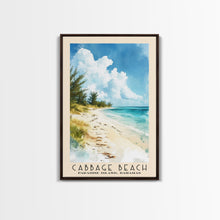 Carregar imagem no visualizador da galeria, Cabbage Beach, Paradise Island, Bahamas Watercolor Beach Print, Vacation Gift, Paradise Island, Bahamas Wall Art, Framed Canvas Print, Framed Beach Painting
