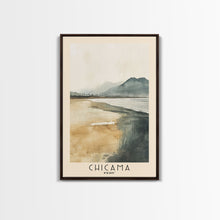 Load image into Gallery viewer, Chicama, Peru Watercolor Beach Print, Vacation Gift, Peru Wall Art, Beach Painting, Beach Decor, Beach Painting
