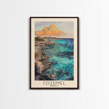 Load image into Gallery viewer, Cozumel, Mexico Watercolor Print, Vacation Gift, Mexico Wall Art, Beach Painting, Beach Decor, Large Wall Art, Wood Frame Art
