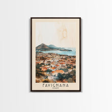 Carregar imagem no visualizador da galeria, Favignana, Italy Watercolor Beach Print, Vacation Gift, Italy Wall Art, Framed Canvas Print, Framed Beach Painting
