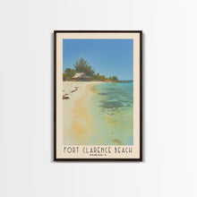 Carregar imagem no visualizador da galeria, Fort Clarence Beach, Jamaica Watercolor Beach Print, Vacation Gift, Jamaica Wall Art, Framed Canvas Print, Framed Beach Painting
