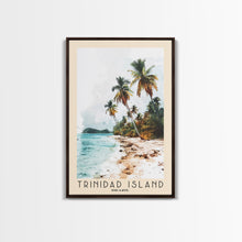 Load image into Gallery viewer, Trinidad Island, Brazil Watercolor Print, Vacation Gift, Brazil Wall Art, Beach Painting, Beach Decor, Large Wall Art, Wood Frame Art
