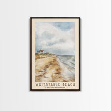 Load image into Gallery viewer, Whitstable beach, United Kingdom Watercolor Beach Print, Vacation Gift, United Kingdom Wall Art, Beach Painting, Beach Decor, Beach Painting
