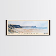 Load image into Gallery viewer, Álftanes Beach, Iceland Watercolor Print, Vacation Gift, Iceland Wall Art, Beach Painting, Beach Decor, Large Wall Art, Wood Frame Art
