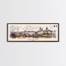 Carregar imagem no visualizador da galeria, Angers France Wall Art, Panoramic Travel Poster, Panoramic Framed Canvas Print, City Wall Art, Wall Hanging Home Decor, Travel Art
