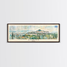 Carregar imagem no visualizador da galeria, Athens Greece Travel Art, City Art, Framed Canvas Print or Metal Wall Art, Europe Travel Poster, Panoramic Wall Art, Extra Wide Wall Art
