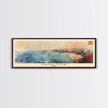 Carregar imagem no visualizador da galeria, Badalona Spain Travel Print Wall Art, Panoramic City Art, Travel Art, Wall Decor, Vacation Gift, Framed Canvas Print Or Metal Art
